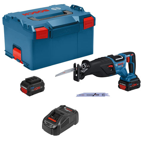 Image of Bosch Bosch GSA 18V-28 Professional Cordless Reciprocating Saw BITURBO with L-BOXX and 2 x 5.5Ah Batteries
