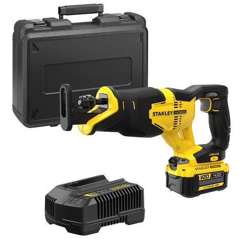 Image of Stanley FatMax STANLEY FATMAX V20 SFMCS300M1K 18V Reciprocating Saw with 4Ah Battery and Kit Box