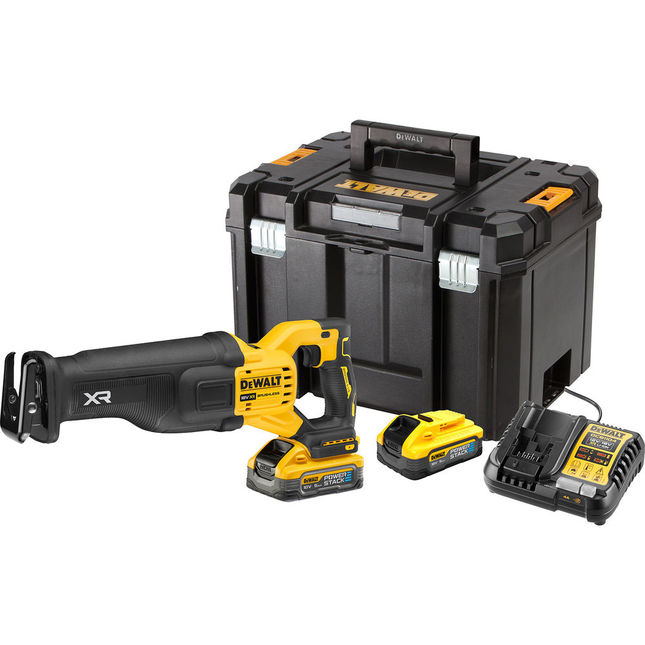 Dewalt Dcs386h2t-gb 18v Xr Brushless Reciprocating Saw - 2 X 5ah Powerstack Batteries