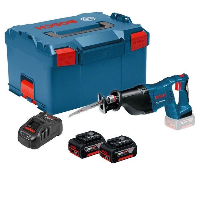 Bosch Gsa 18 V-li Professional 18v Sabre Saw With 2 X 5ah Batteries- Charger And L-boxx