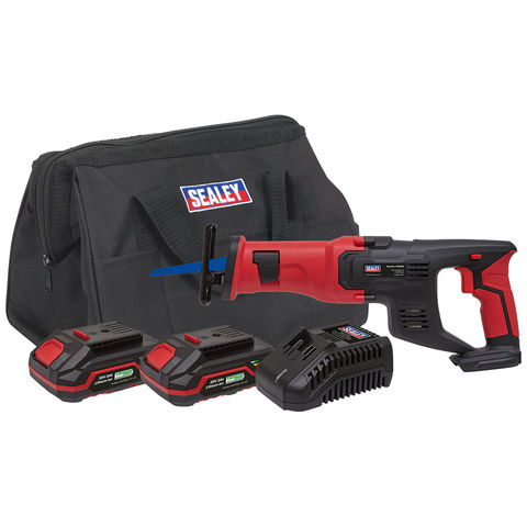 Sealey CP20VRSKIT 20V Cordless Reciprocating Saw Kit in Bag with 2 x 2Ah Batteries & Charger 