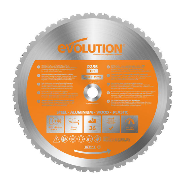 Rennie Tool Company 2-Pack TCT Circular Saw Blades - 255mm X 80T, 25.4mm Bore For Evolution Rage Saws