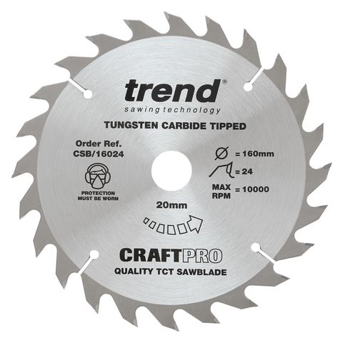 Image of Trend Trend CSB/16024 - 24T 'CraftPro' Saw Blade 160mm