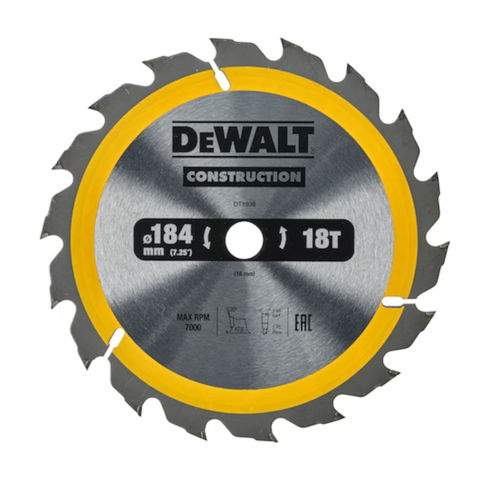 DeWalt DT1938-QZ Circular Saw Blade 184x16mm 18T