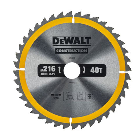 DeWalt DT1953-QZ Circular Saw Blade 216x30mm 40T