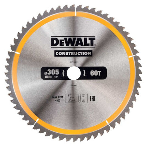Image of DeWalt DeWalt DT1960-QZ Circular Saw Blade 305x30mm 60T
