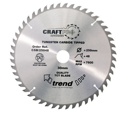 Image of Trend Trend CSB25048 - 48T 'CraftPro' TCT Saw Blade 250mm