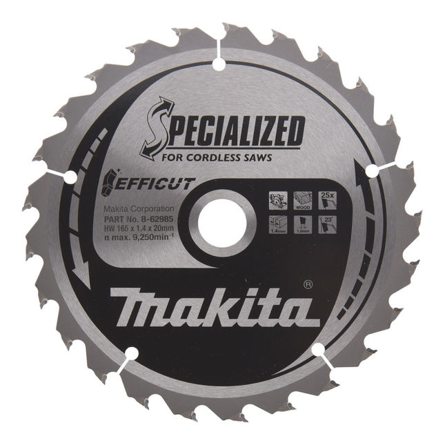 Makita B-62985 - 165mm 25t Efficut Tct Circular Saw Blade