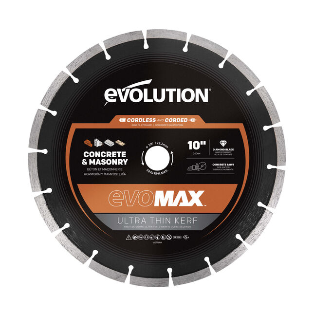 Image of Evolution MAX260SEG-CS 260mm EVOMAX Masonry Cutting Blade for the R260DCT-Li