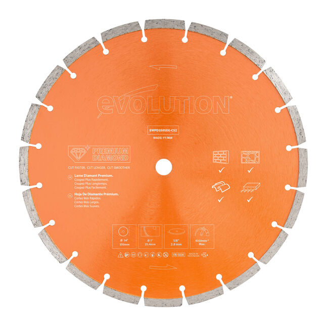 Image of Evolution EWPD350SEG-CS 350mm Diamond Blade for the R350DCT