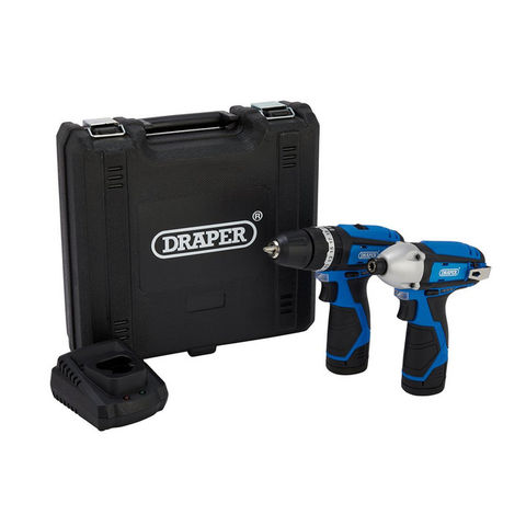 Draper 12V Combi Drill & Impact Driver with 2 x 1.5Ah Batteries & Fast Charger