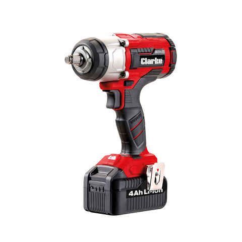 Clarke CIR184LIP 18V 400Nm 1/2” Drive Impact Wrench With 2 x 4Ah Batteries & Charger