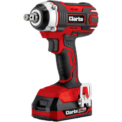 Clarke CCIW160 18V 1/2” Drive 18V 160Nm Cordless Impact Wrench with 2 x 2Ah Batteries & Charger