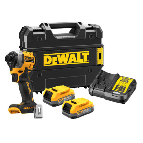 DeWalt DCF850E2T-GB XR BL 205Nm Ultra Compact Impact Driver Kit with 2x18V Powerstack Batteries