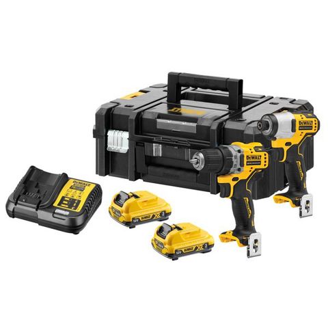 DeWalt DCK2110L2T-GB 12V XR Brushless Twinpack with 2 x 3Ah Batteries and Charger