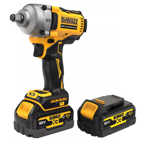 DeWalt DCF891P2T-GB 18V XR BL 1/2” Drive Hog-Ring Compact 1084Nm Impact Wrench with 2x5.0Ah Batteries