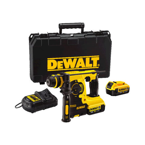 DeWalt DCH253M2 18V XR Li-Ion Hammer Drill, 2x4.0AH Batteries & Kit Box (SDS+)