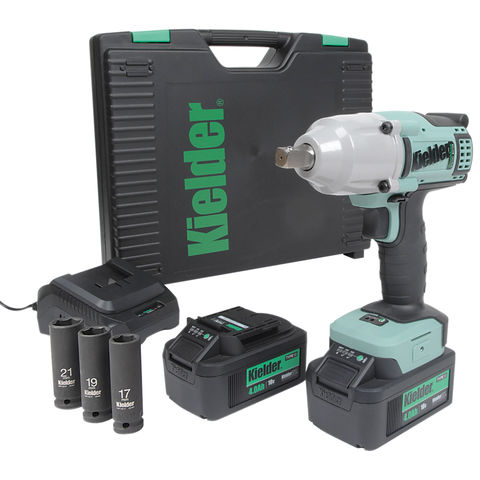 Kielder KWT-012 ½” Drive 18V Brushless 700Nm Impact Wrench with 3 Impact Sockets, 2x4.0Ah Batteries and Charger