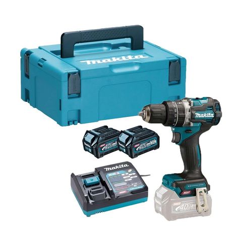 Makita HP002GD201 40V MAX Combi Drill BL XGT with 2 x 2.5Ah Batteries & Fast Charger Set