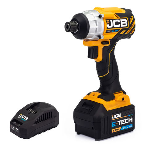 Image of JCB 18V Tools JCB 21-18BLID-5X-B 18V Brushless Impact Driver with 5.0Ah Lithium-ion battery and 2.4A charger