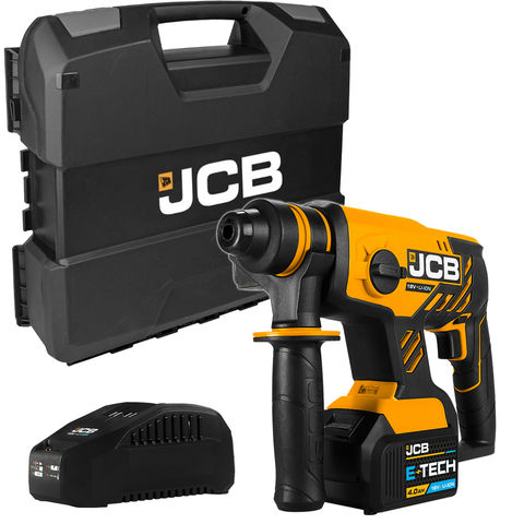 JCB 18BLRH-4X-W 18V Brushless SDS Rotary Hammer Drill with 4.0Ah Lithium-ion battery in W-Boxx 136 Power Tool Case