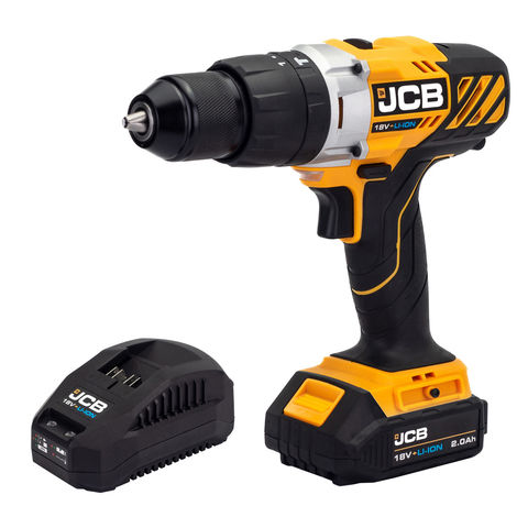 JCB 18CD-2XB 18V Combi Drill with 2.0Ah Lithium-ion battery and 2.4A charger