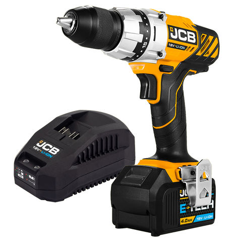 JCB 18DD-4XB 18V Drill Driver with 4.0Ah Lithium-ion battery and 2.4A charger