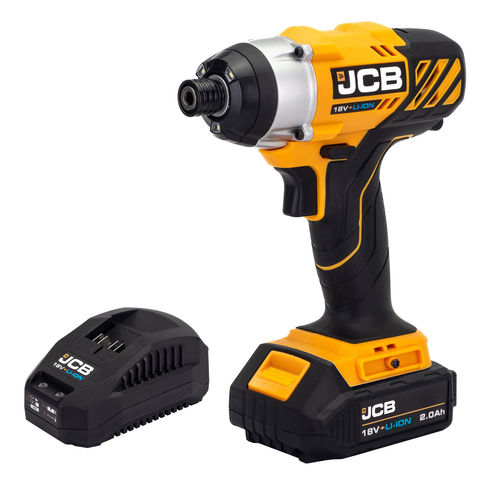 JCB 21-18ID-2XB 18V Impact Driver with 2.0Ah Lithium-ion battery and 2.4A charger