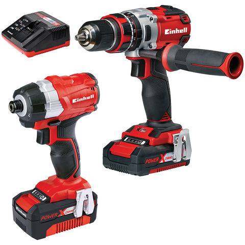 Photo of Einhell Power X-change Einhell Power X-change Combi Drill & Impact Driver Twinpack With 1 X 2.0ah- 1 X 4.0ah Batteries