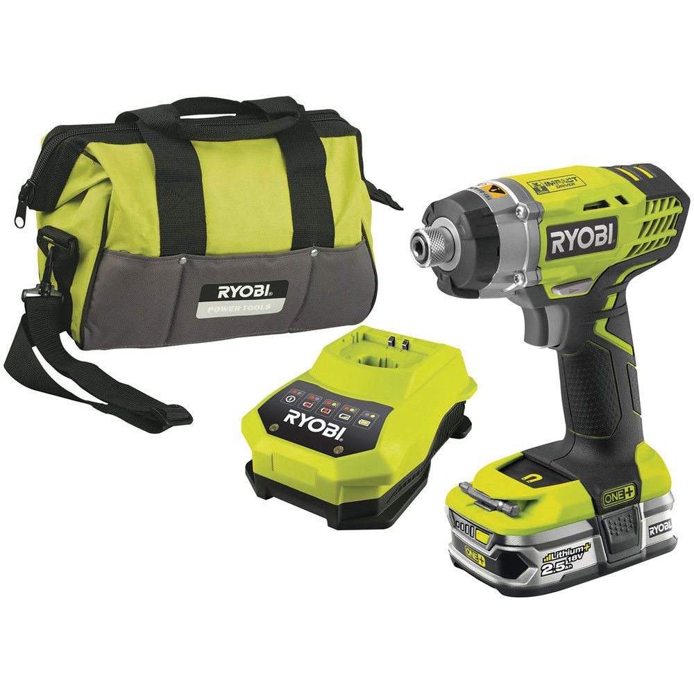 Ryobi RID18-L25S One+ 18V Impact Driver, 1 x 2.5Ah Battery, Fast ...