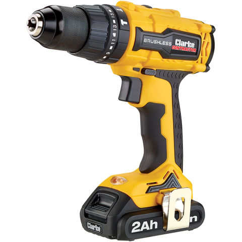 Image of Clarke Clarke CON18LIC 18V Brushless Combi Drill/Driver & Hammer Drill with 2 x 2Ah Batteries