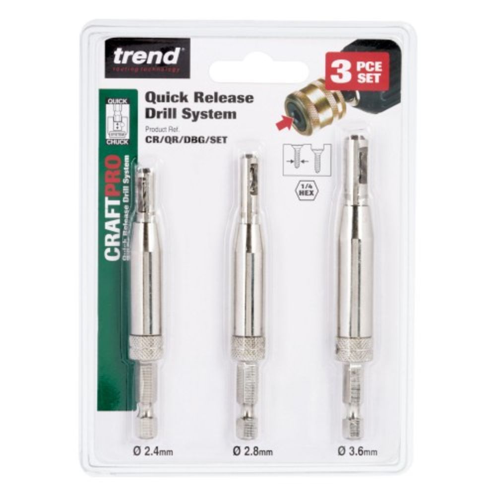 Trend Craft Pro Quick Release Drill Bit Guide Set 3 Piece Machine