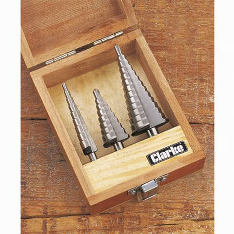Image of Clarke Clarke CHT381 3 piece HSS Stepped Cone Drill Set