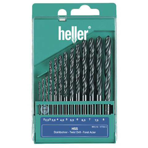 Heller 13 piece HSS Twist Drill Set for Metal (2-8mm)