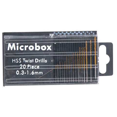 Image of Rolson Tools Rolson Microbox 20 Piece Micro HSS Twist Drill Set (0.3-1.6mm)