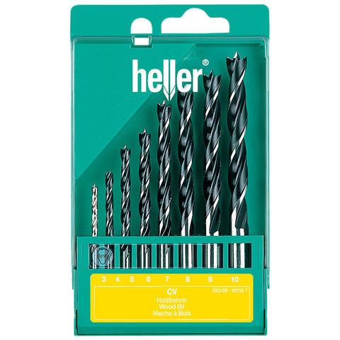 Image of Heller Heller 8 Piece Brad Point Wood Drill Bit Set (3-10mm)