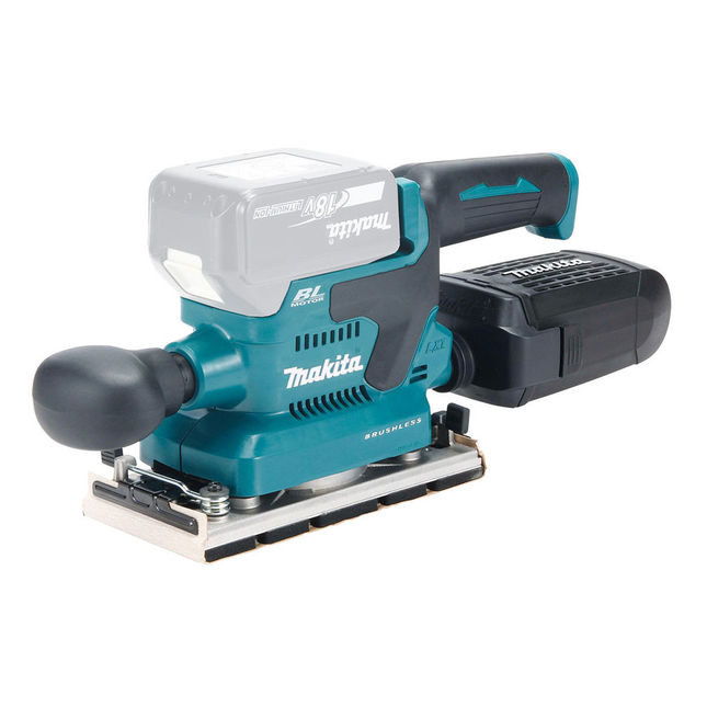 Makita Dbo382z 18v Lxt Finishing Sander -bare Unit- With Dust Box And Punch Plate