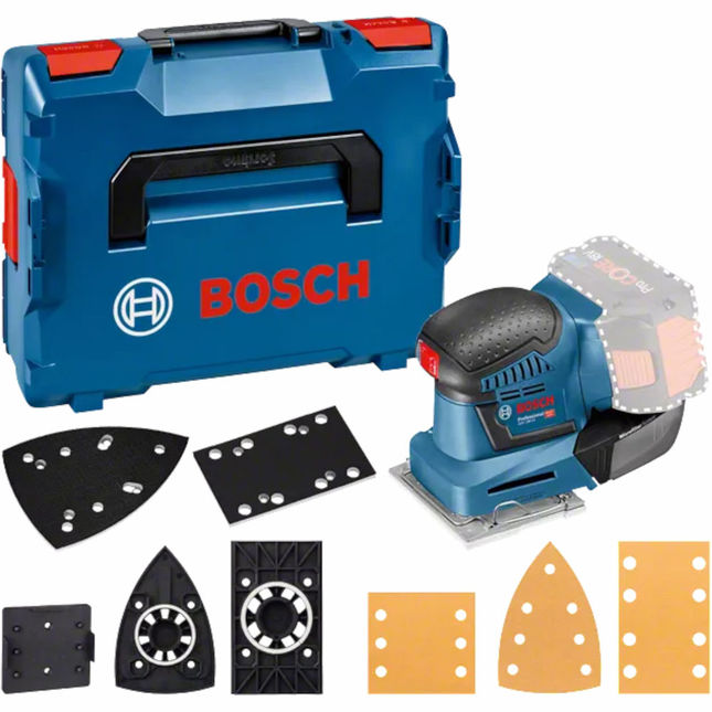 Bosch Gss 18 V-10 Professional 18v Palm Sander -bare Unit- With Accessory Set And L-boxx
