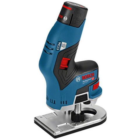Image of Bosch Professional 12V Bosch GKF 12V-8 Professional Palm Router with 2 x 3Ah Batteries, Charger and L-Boxx