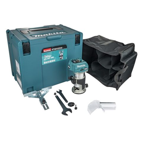 Makita RT001GZ20 40VMAX XGT 6mm & 8mm Router Trimmer (Bare Unit) with MakPac Case
