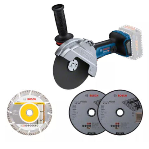 Image of Bosch Bosch GWS 18V-180 PC Professional 180mm Cordless Angle Grinder with Discs (Bare Unit)