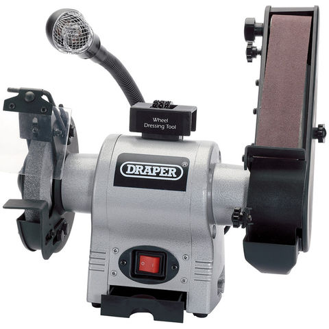 Image of Draper Draper GD650A Bench Grinder With Sanding Belt and Worklight (230V)
