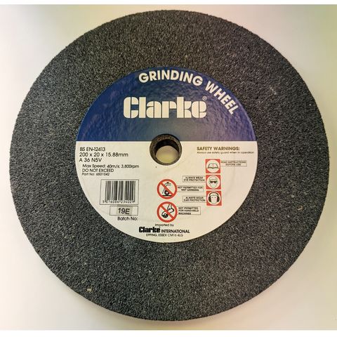 Clarke 200 x 20 x 16mm bore Medium Grinding Wheel