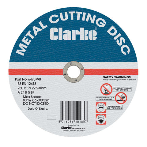 Clarke 230mm Flat Metal Cutting Disc