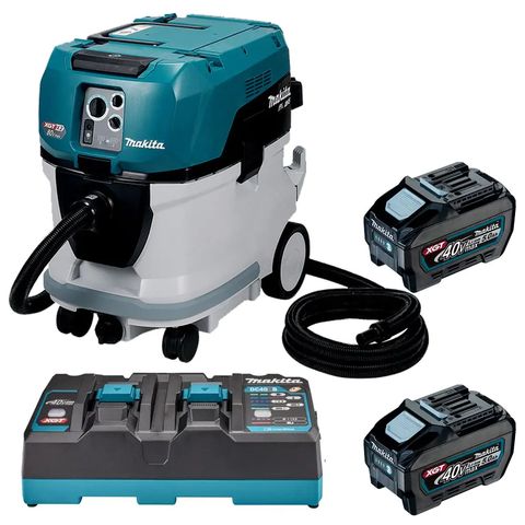Image of Makita XGT Makita VC006GMT21 80VMAX XGT M Class Vacuum Cleaner with 2 x 5Ah Batteries and Twin Charger
