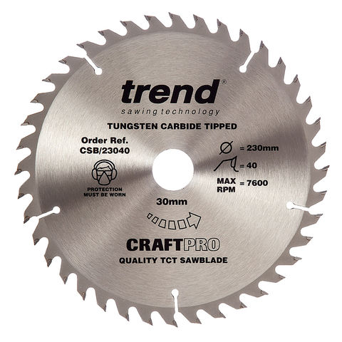 Trend CSB/23040 Craft Saw Blade 230x30mm 40T