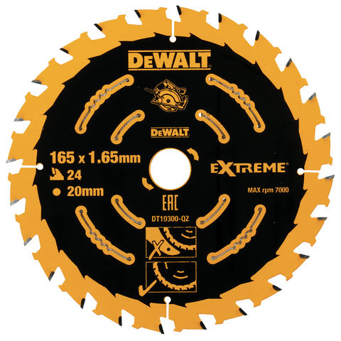 DeWalt DT10300-QZ Extreme 2nd Fix Circular Saw Blade 165mm 20mm Bore 24T