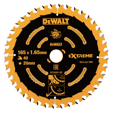 Image of DeWalt DeWalt DT10301-QZ Extreme 2nd Fix Circular Saw Blade 165mm 20mm Bore 40T