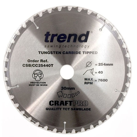 Image of Trend Trend CSB/CC25440T Craft Saw Blade 254x30mm 40T