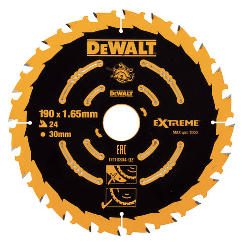 DeWalt DT10304-QZ Extreme 2nd Fix Circular Saw Blade 190mm 30mm Bore 24T